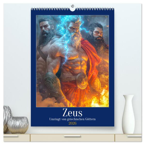Zeus - Umringt von griechischen Göttern (hochwertiger Premium Wandkalender 2026 DIN A2 hoch) Kunstdruck in Hochglanz