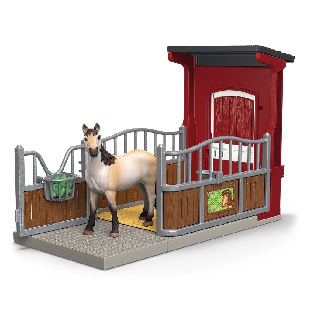 Schleich 42724 - Farm World Ponybox mit Mustang Stute 19 Teile Spielset