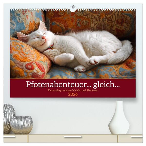 Pfotenabenteuer gleich (hochwertiger Premium Wandkalender 2026 DIN A2 quer) Kunstdruck in Hochglanz