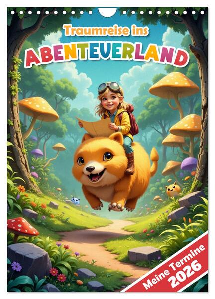 Traumreise ins Abenteuerland - Planer für Kinder (Wandkalender 2026 DIN A4 hoch) CALVENDO Monatskalender