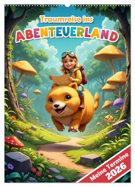 Traumreise ins Abenteuerland - Planer für Kinder (Wandkalender 2026 DIN A2 hoch) CALVENDO Monatskalender