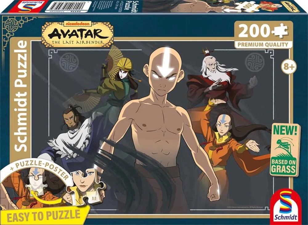 Schmidt 56556 - Avatar Meister der Elemente Puzzle mit Poster 200 Teile aus NATPAX® Graspappe