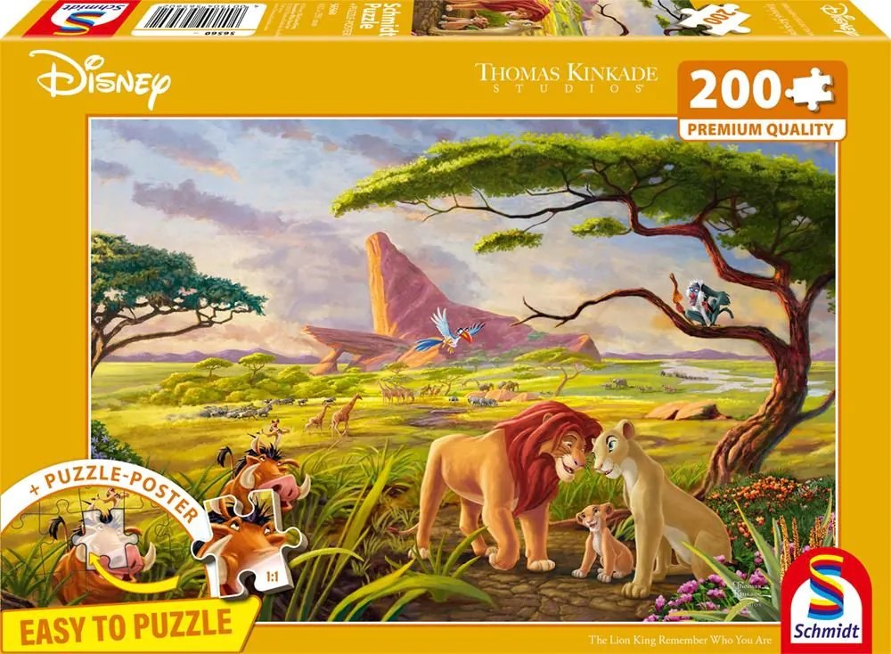 Schmidt 56560 - Disney König der Löwen Puzzle mit Poster 200 Teile aus NATPAX® Graspappe