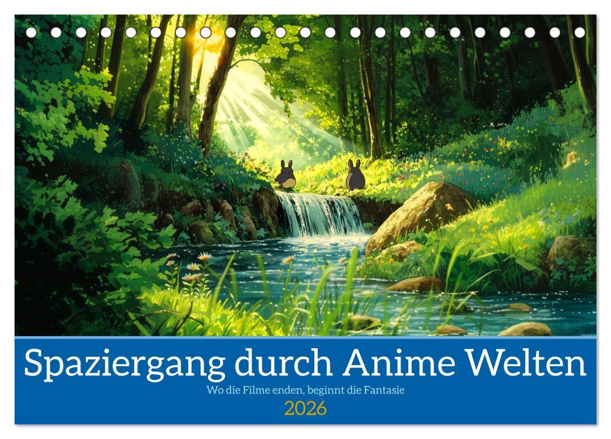 Spaziergang durch Anime Welten (Tischkalender 2026 DIN A5 quer) CALVENDO Monatskalender