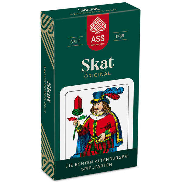 ASS Skat sächsisches Bild in Faltschachtel