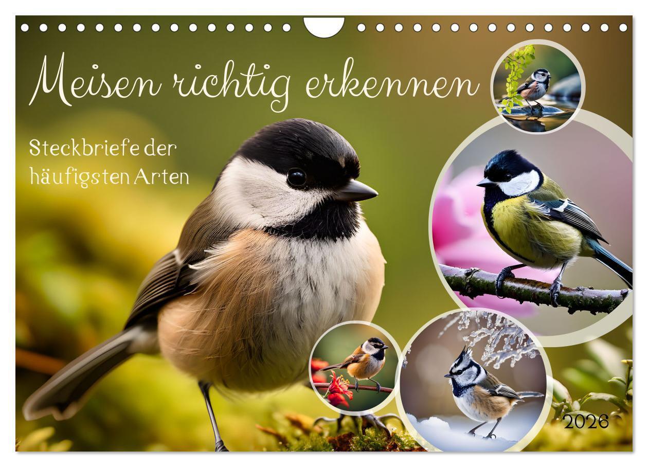 Meisen richtig erkennen (Wandkalender 2026 DIN A4 quer) CALVENDO Monatskalender