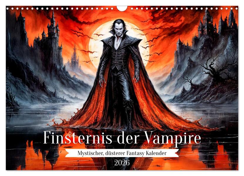Finsternis der Vampire - Mystischer düsterer Fantasy Kalender (Wandkalender 2026 DIN A3 quer) CALVENDO Monatskalender