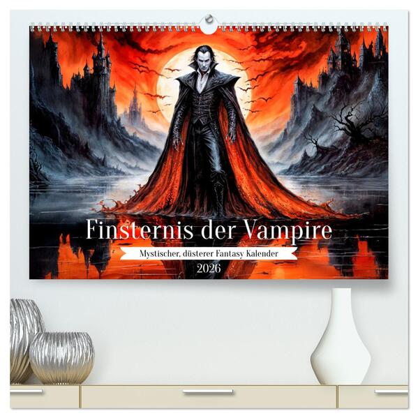 Finsternis der Vampire - Mystischer düsterer Fantasy Kalender (hochwertiger Premium Wandkalender 2026 DIN A2 quer) Kunstdruck in Hochglanz