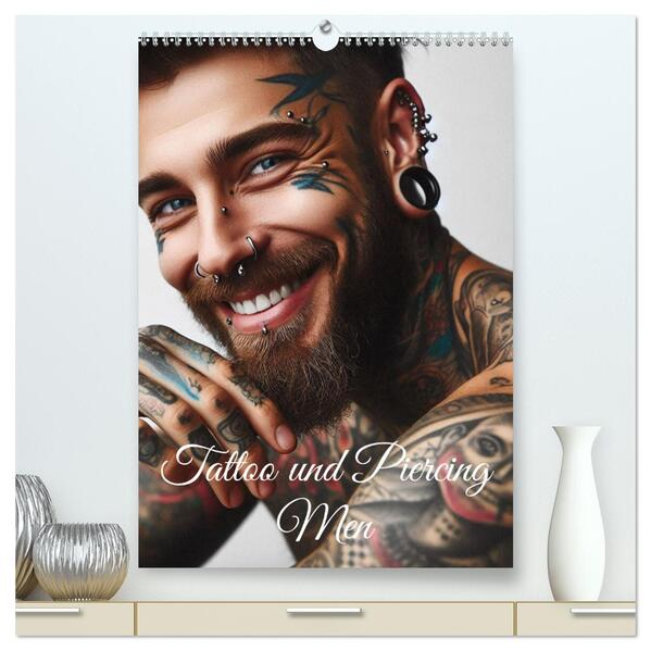 Tattoo und Piercing Men (hochwertiger Premium Wandkalender 2026 DIN A2 hoch) Kunstdruck in Hochglanz