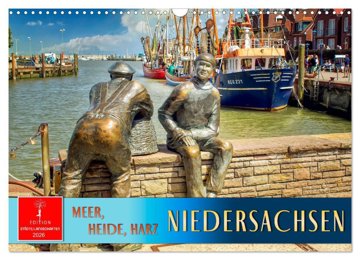 Niedersachsen - Meer Heide Harz (Wandkalender 2026 DIN A3 quer) CALVENDO Monatskalender