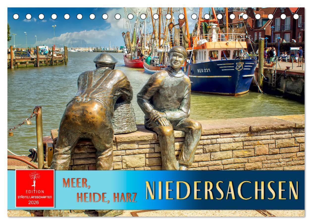 Niedersachsen - Meer Heide Harz (Tischkalender 2026 DIN A5 quer) CALVENDO Monatskalender