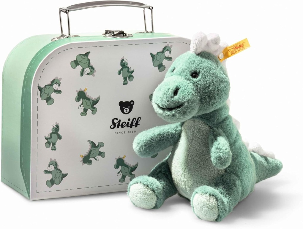 Steiff 067280 - Joshi Baby T-Rex im Koffer mintgrün 16 cm Dino-Plüschtier