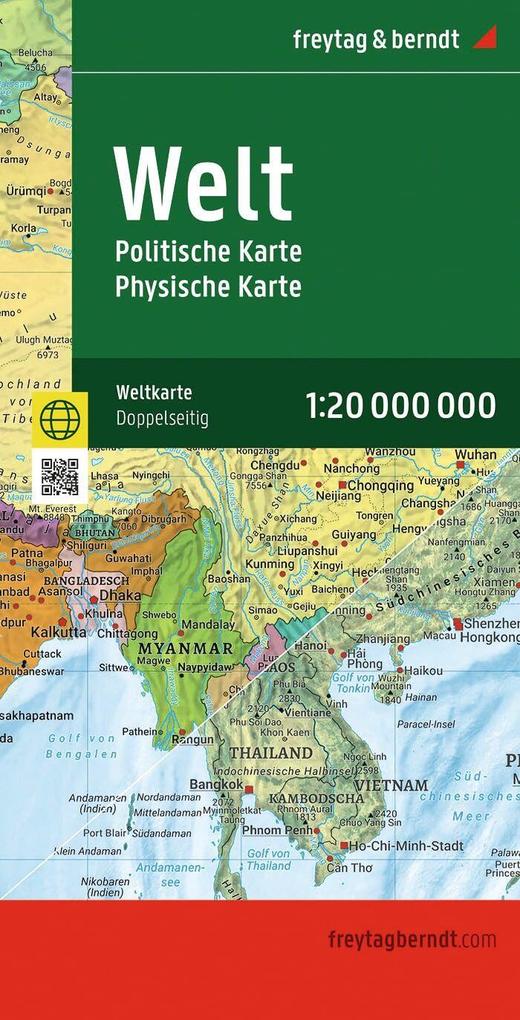 freytag & berndt Straßenkarte Weltkarte politisch - physisch 1:20 Mio.