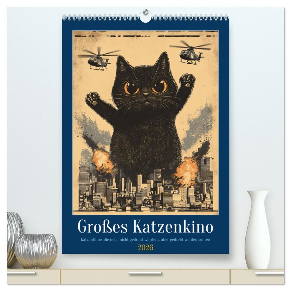 Großes Katzenkino (hochwertiger Premium Wandkalender 2026 DIN A2 hoch) Kunstdruck in Hochglanz