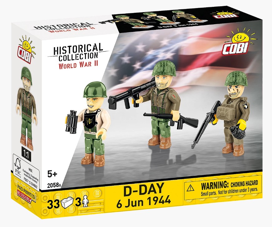 Cobi Historical Collection 2058 - D-Day 6 Jun 1944 33 Klemmbausteine 3er Set Spielfiguren