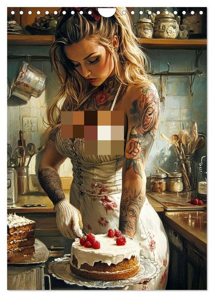 Tattoo Girls and Cakes (Wall Calendar 2026 DIN A4 portrait) CALVENDO 12 Month Wall Calendar