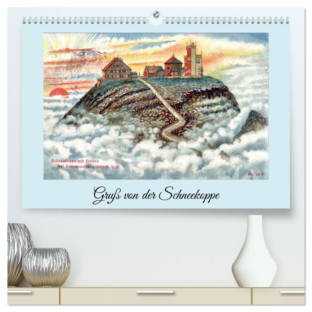 Gruß von der Schneekoppe (hochwertiger Premium Wandkalender 2026 DIN A2 quer) Kunstdruck in Hochglanz