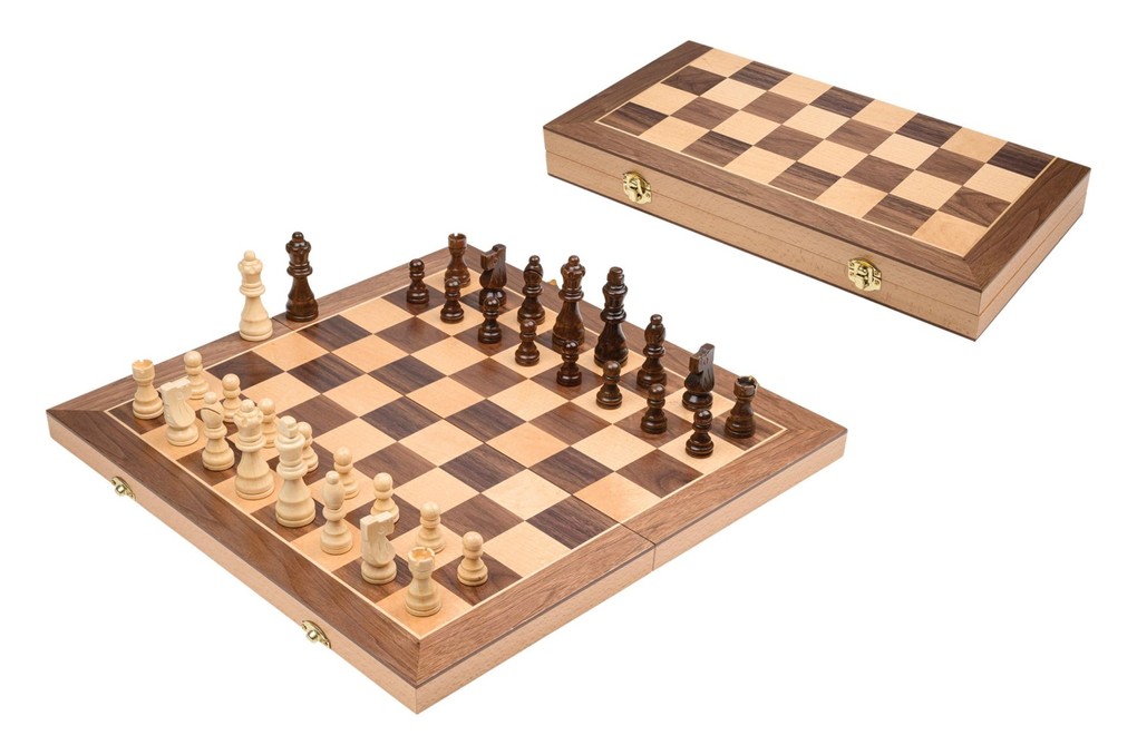 Philos 2616 - Schachkassette mit Schachfiguren Feld 40 mm KH 76mm mit zusätzlichem Damenpaar