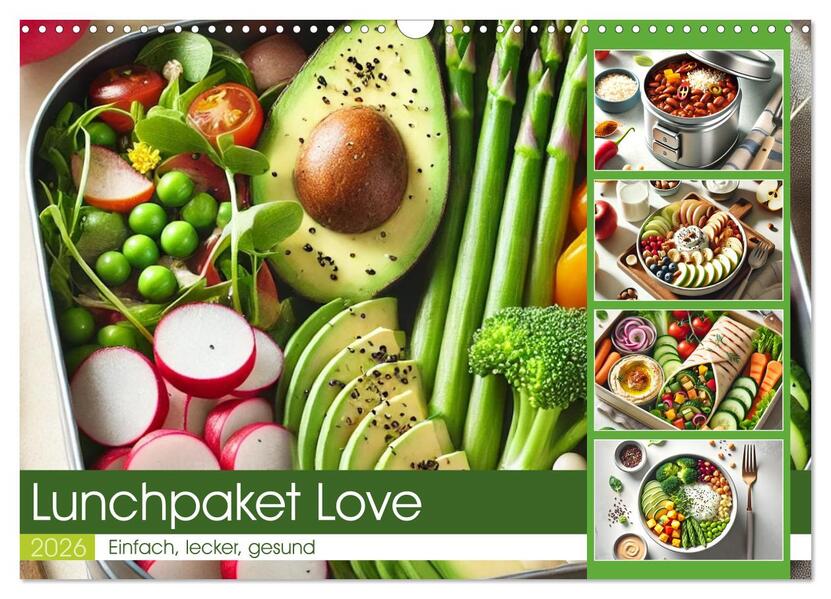 Lunchpaket Love - Einfach lecker gesund (Wandkalender 2026 DIN A3 quer) CALVENDO Monatskalender
