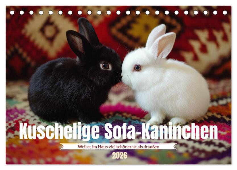Kuschelige Sofa-Kaninchen (Tischkalender 2026 DIN A5 quer) CALVENDO Monatskalender