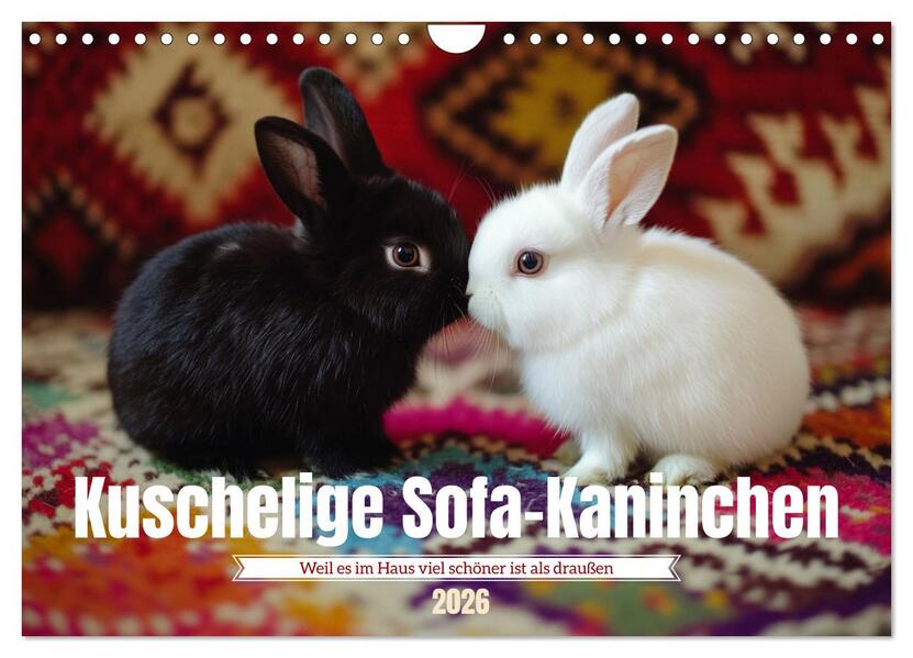 Kuschelige Sofa-Kaninchen (Wandkalender 2026 DIN A4 quer) CALVENDO Monatskalender