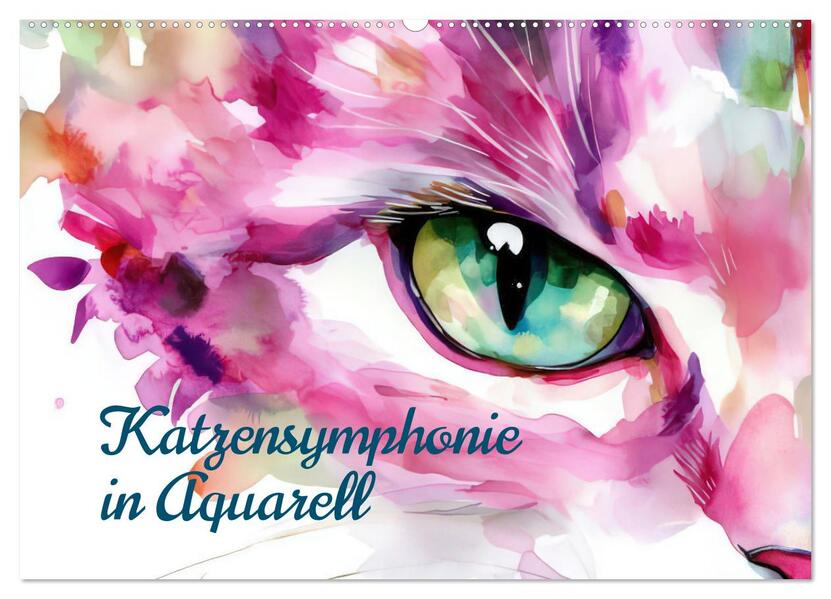 Katzensymphonie in Aquarell (Wandkalender 2026 DIN A2 quer) CALVENDO Monatskalender