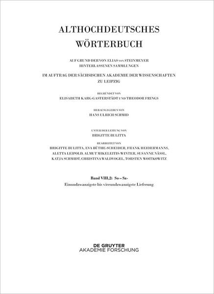 Band VIII2: So - Sz- 21.-24. Lieferung