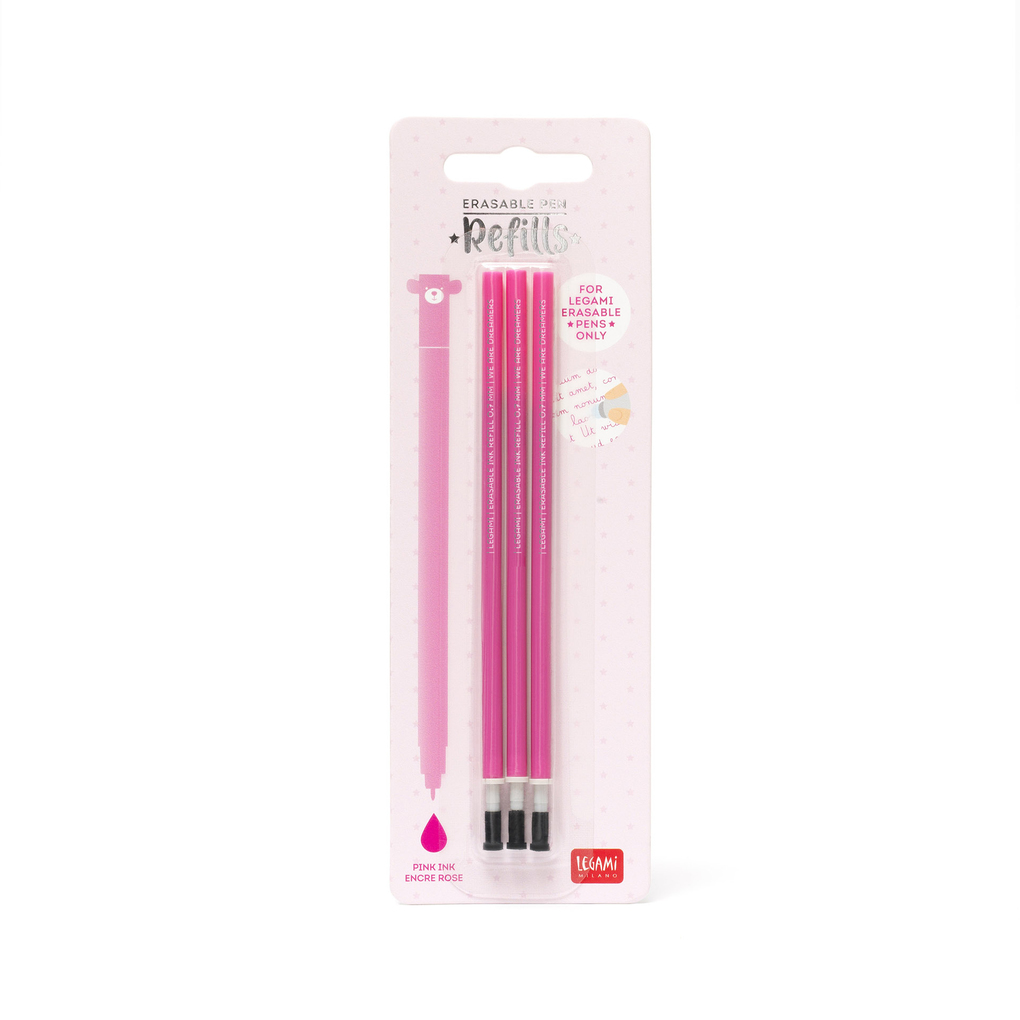 3 Pcs Erasable Gel Pen Refills - 07 Mm - Pink Ink