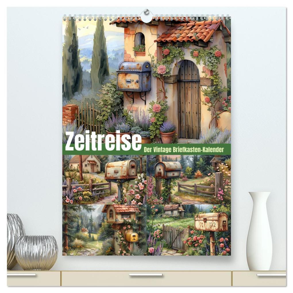 Zeitreise - Der vintage Briekasten Kalender (hochwertiger Premium Wandkalender 2026 DIN A2 hoch) Kunstdruck in Hochglanz