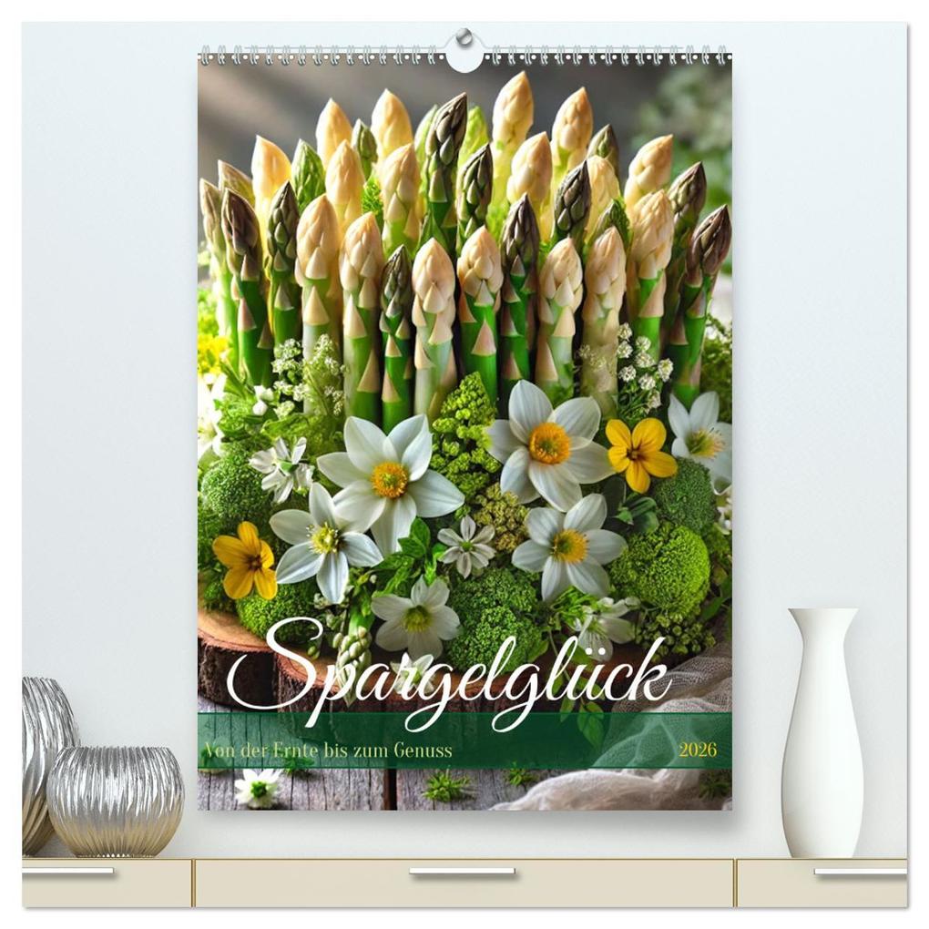 Spargelglück - von der Ernte bis zum Genuss (hochwertiger Premium Wandkalender 2026 DIN A2 hoch) Kunstdruck in Hochglanz