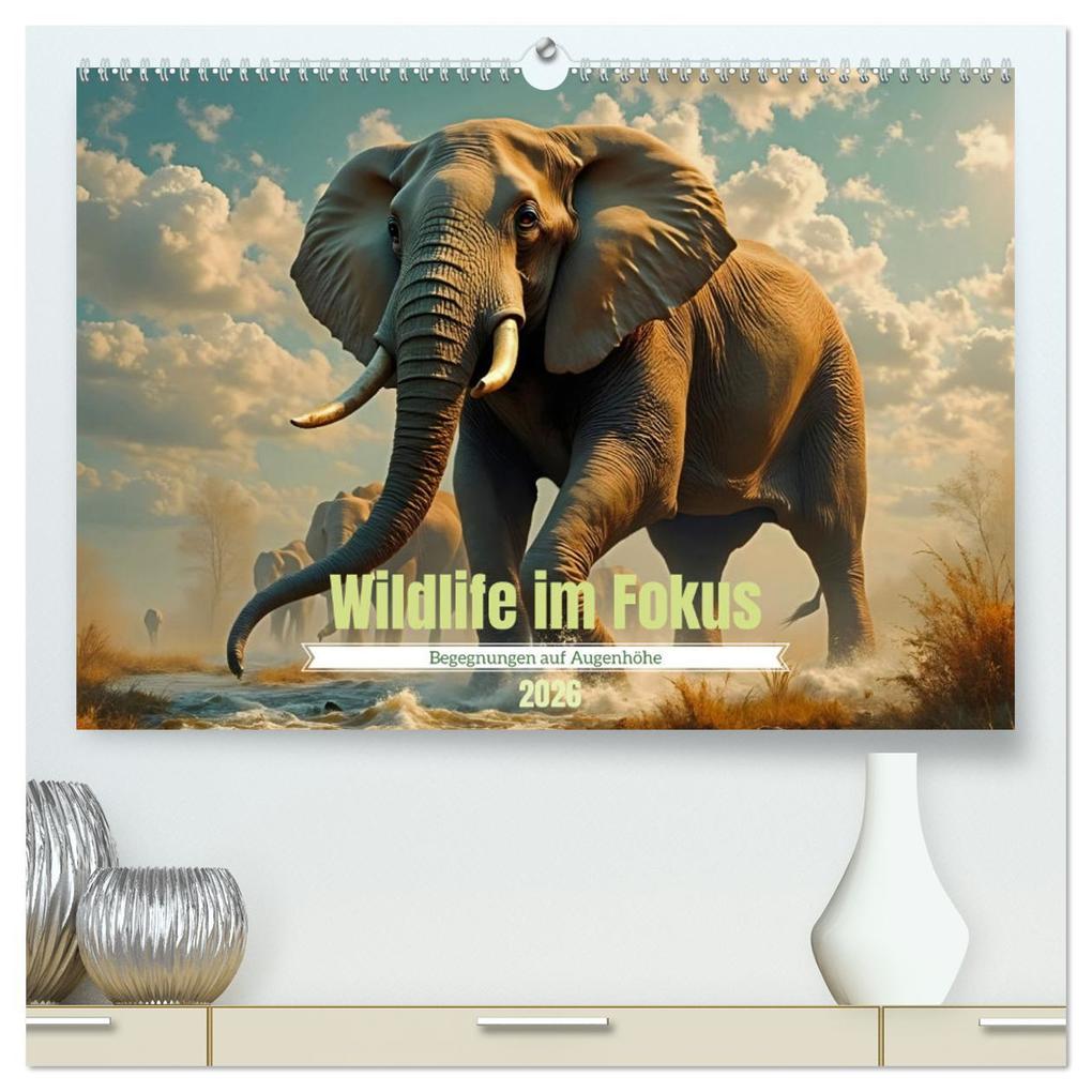 Wildlife im Fokus - Begegnungen auf Augenhöhe (hochwertiger Premium Wandkalender 2026 DIN A2 quer) Kunstdruck in Hochglanz