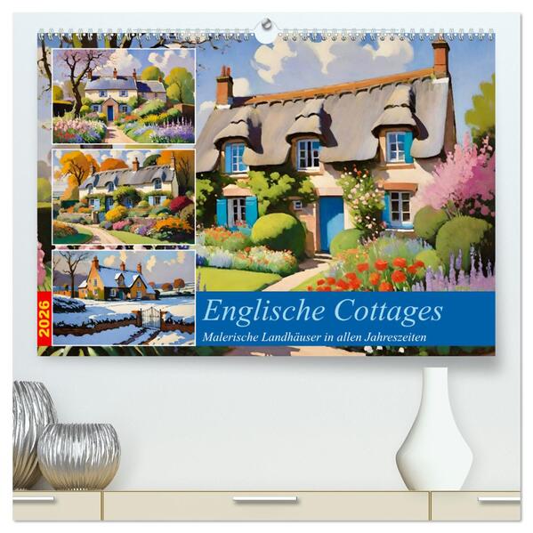 Englische Cottages (hochwertiger Premium Wandkalender 2026 DIN A2 quer) Kunstdruck in Hochglanz