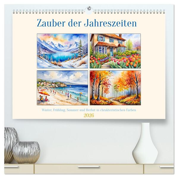 Zauber der Jahreszeiten (hochwertiger Premium Wandkalender 2026 DIN A2 quer) Kunstdruck in Hochglanz
