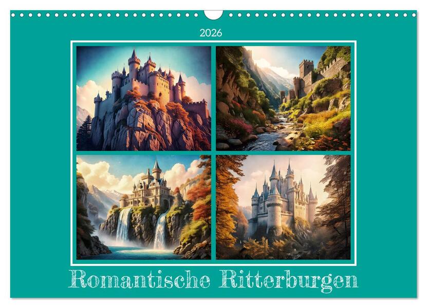 Romantische Ritterburgen (Wandkalender 2026 DIN A3 quer) CALVENDO Monatskalender