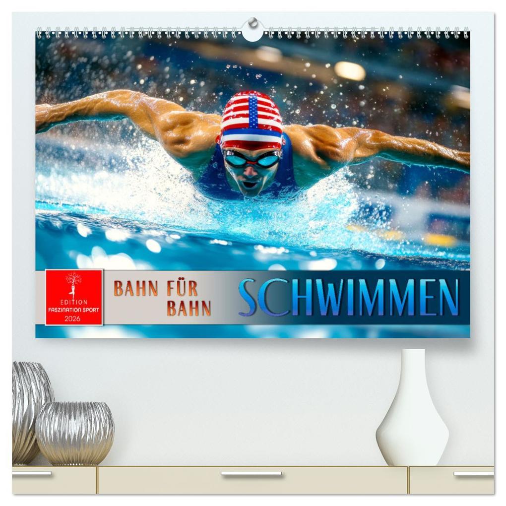 Schwimmen - Bahn für Bahn (hochwertiger Premium Wandkalender 2026 DIN A2 quer) Kunstdruck in Hochglanz