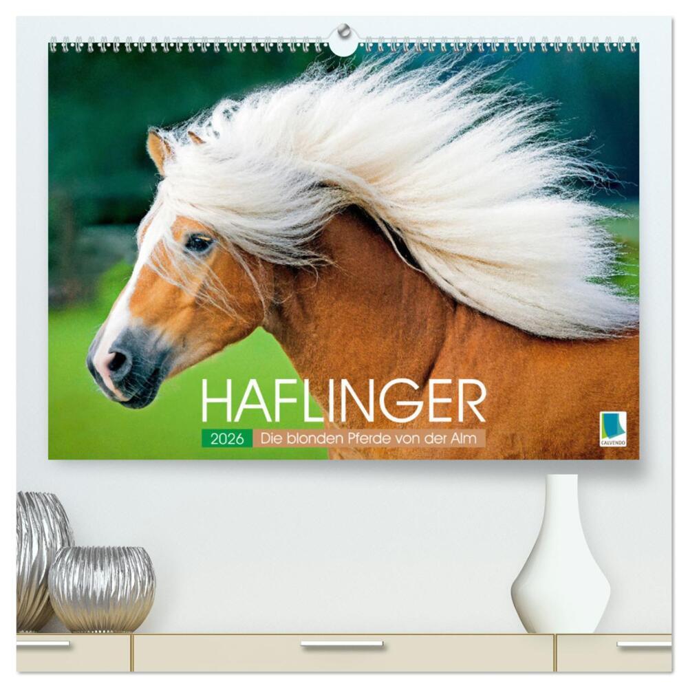 Haflinger: Die blonden Pferde von der Alm (hochwertiger Premium Wandkalender 2026 DIN A2 quer) Kunstdruck in Hochglanz