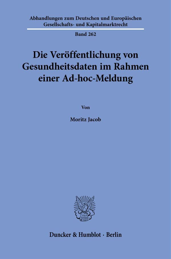 Die Veröffentlichung von Gesundheitsdaten im Rahmen einer Ad-hoc-Meldung