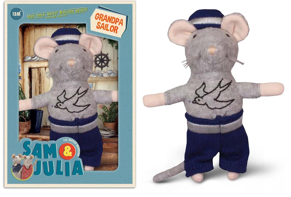 Invento Sam Und Julia 300906 - Plüsch-Maus Opa Seemann 12 Cm