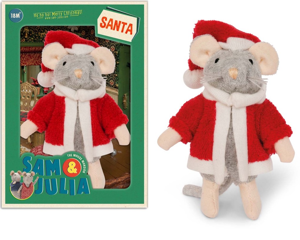 Sam und Julia 300912 - Plüsch-Maus Santa 12 cm