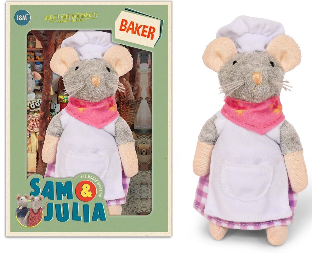 Sam und Julia 300910 - Plüsch-Maus Bäcker 12 cm