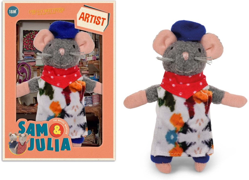 Sam und Julia 300911 - Plüsch-Maus Künstler 12 cm