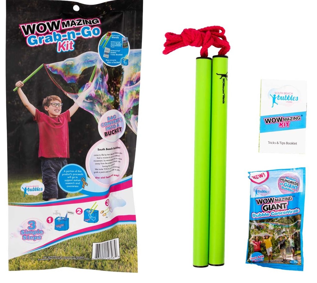WOWMAZING 505007 - South Beach Bubbles: Grab-n-Go Kit Riesenseifenblasen-Set