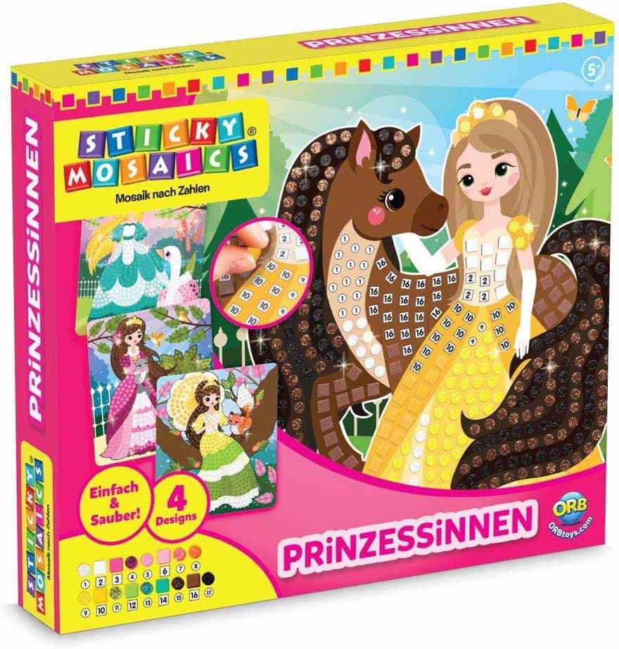 Sticky Mosaics 620890 - Sticky Mosaics Prinzessinnen Klebebilder Bastelset