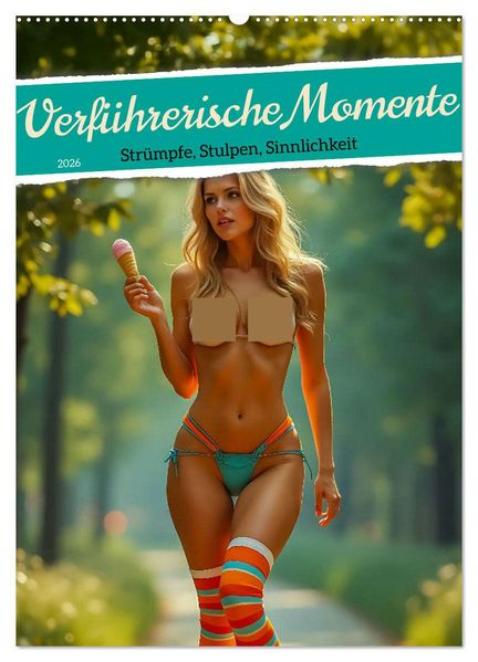 Verführerische Momente - Strümpfe Stulpen Sinnlichkeit (Wandkalender 2026 DIN A2 hoch) CALVENDO Monatskalender