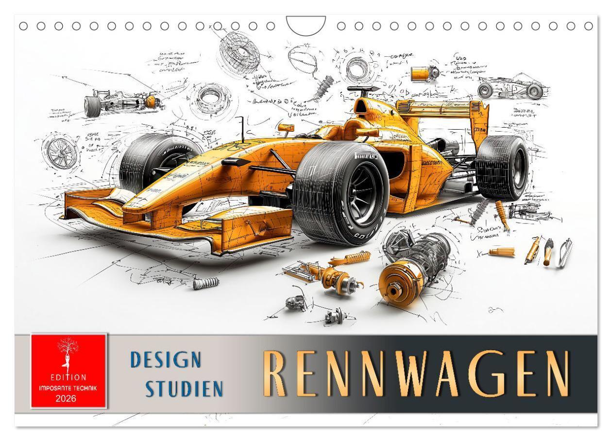 Rennwagen - Design Studien (Wandkalender 2026 DIN A4 quer) CALVENDO Monatskalender