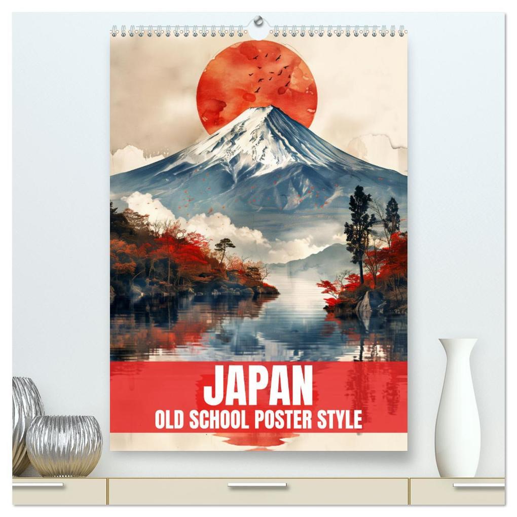 Japan - Old School Poster Style (hochwertiger Premium Wandkalender 2026 DIN A2 hoch) Kunstdruck in Hochglanz