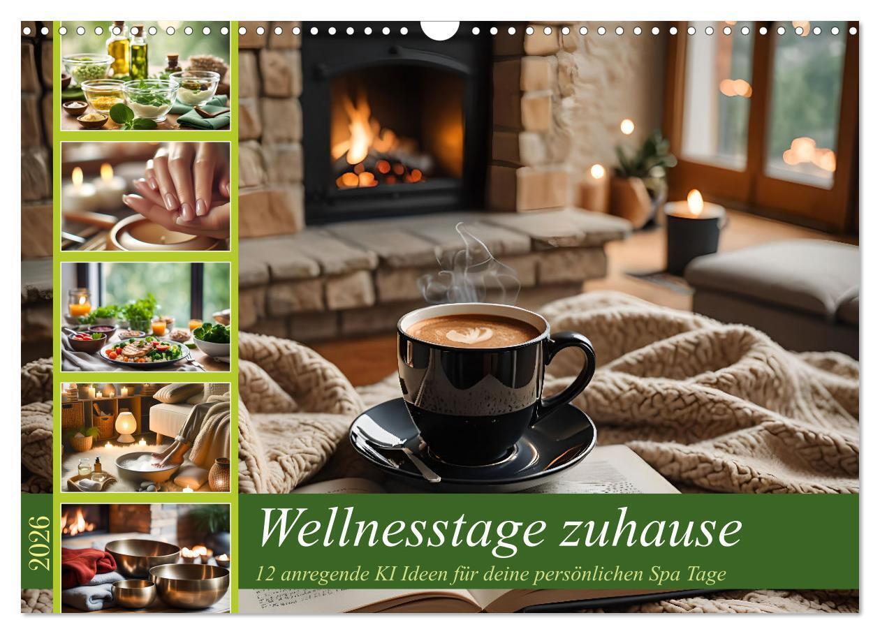 Wellnesstage zuhause - 12 anregende KI Ideen für deine persönlichen Spa Tage (Wandkalender 2026 DIN A3 quer) CALVENDO Monatskalender