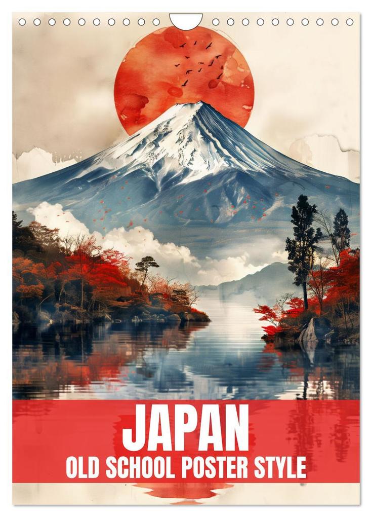 Japan - Old School Poster Style (Wandkalender 2026 DIN A4 hoch) CALVENDO Monatskalender