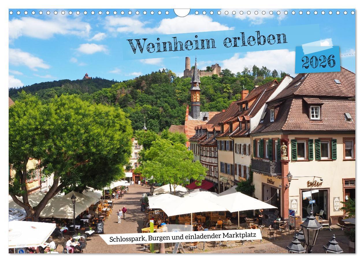 Weinheim erleben Schlosspark Burgen und einladender Marktplatz (Wandkalender 2026 DIN A3 quer) CALVENDO Monatskalender