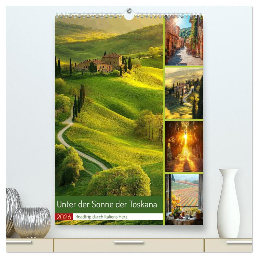 Unter der Sonne der Toskana (hochwertiger Premium Wandkalender 2026 DIN A2 hoch) Kunstdruck in Hochglanz